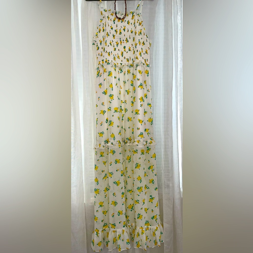 BETSEY JOHNSON Floral White Maxi Dress Size 14
